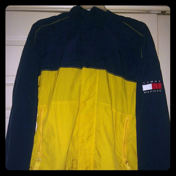 tommy hilfiger blue rain jacket